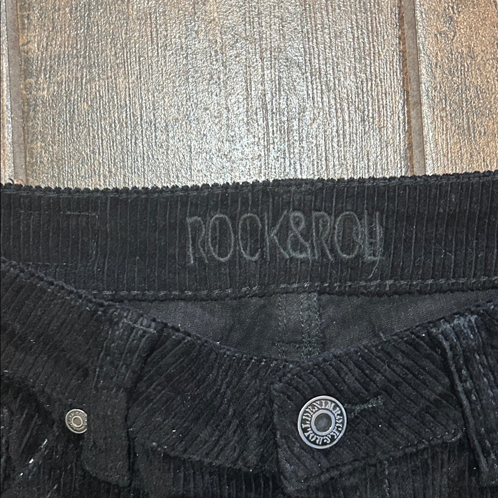 Rock & Roll Cowgirl Black corduroy Bell Bottom size 27x36 - Picture 2 of 5